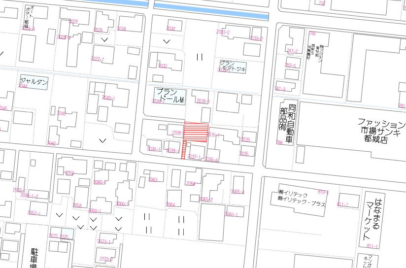 都城市吉尾町の売地の土地図