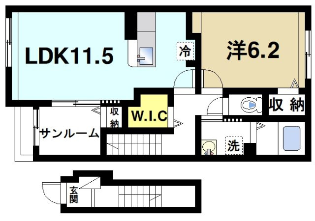 グレイス大和小泉の間取り|1LDK