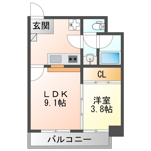 フェーリス塚本の間取り