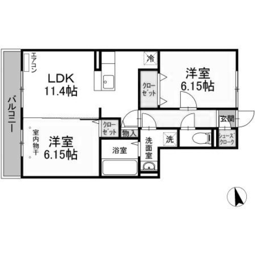 コーポスカイGの間取り|2LDKの間取り