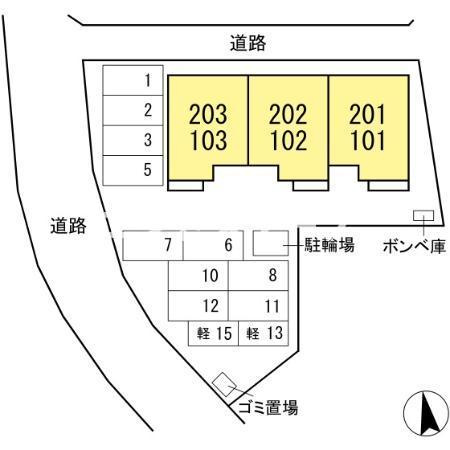 ローズAの区画図|高崎、前橋、伊勢崎エリアのお部屋探しはエンドスケープまで！お客様の理想お聞かせ下さい♪