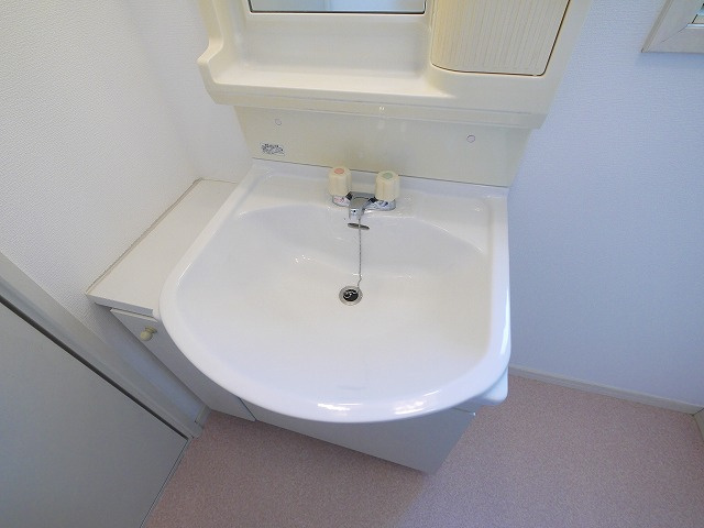 サンメゾネットの独立洗面台|独立洗面台、朝の身支度には欠かせません