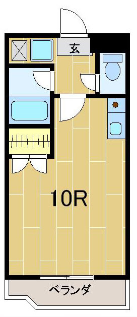 シャトル三の宮の間取り|ワンルームです
