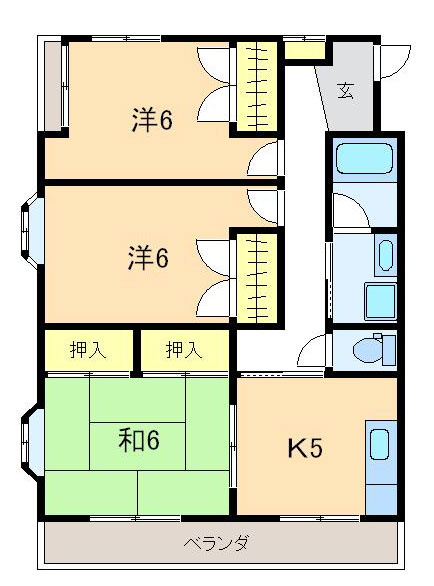 シャトル三の宮の間取り