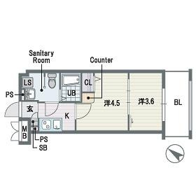 【間取り】 | Ｆ・ＰＡＲＣ天神南 | 間取り図