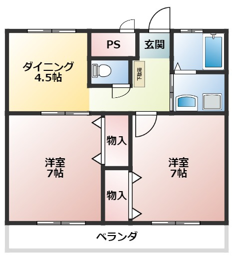 トゥゲザー２１Bの間取り