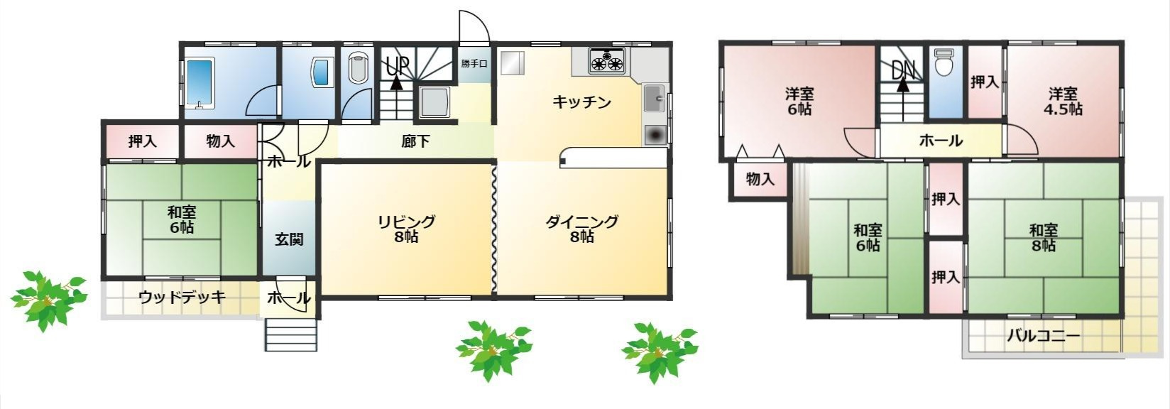 南箱根ダイヤランド①温泉付き5LDK2階建の間取り