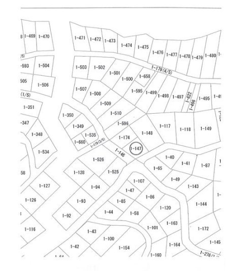 別荘用地　福島市在庭坂字中ノ堂の区画図