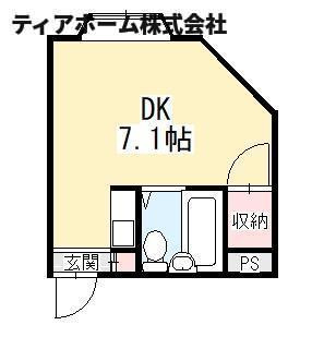 大和高田市西三倉堂２丁目の賃貸マンションの間取り