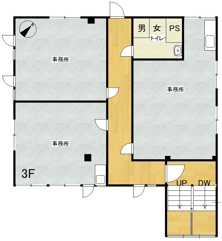 魚専貸店舗事務所の間取り