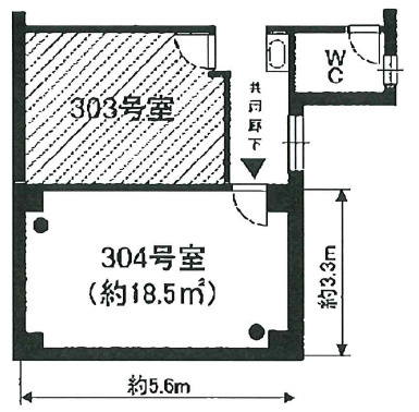 大津市京町４丁目の店舗事務所の間取り