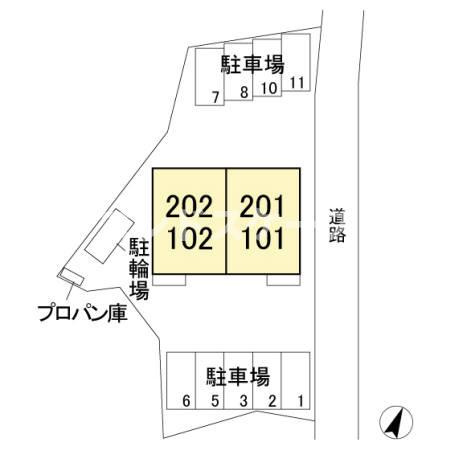 サンモール寺尾の区画図|高崎、前橋、伊勢崎エリアのお部屋探しはエンドスケープまで！お客様の理想お聞かせ下さい♪