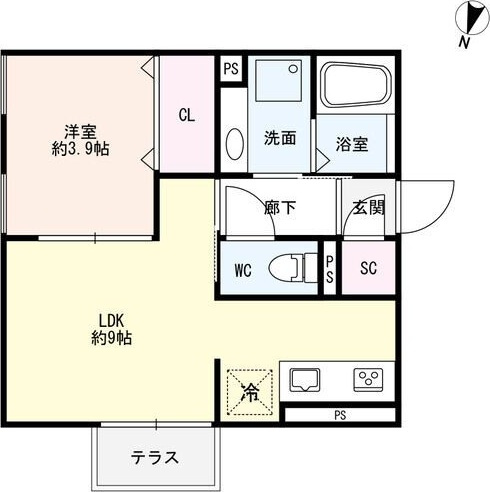 スカイコートA棟　　刈谷市近郊の賃貸はクラスホーム刈谷店の間取り