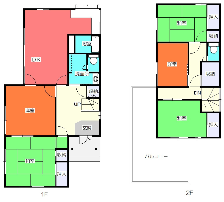 【No.6528】新町１丁目中古住宅/5DKS/スーパーまで徒歩5分の間取り