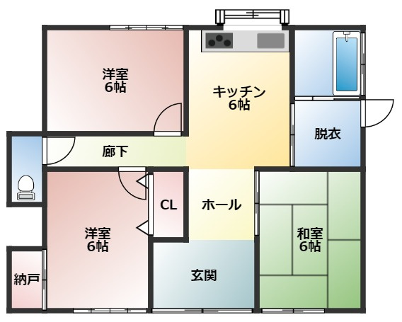 玉名市伊倉北方戸建の間取り