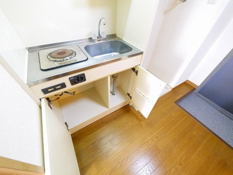 レオパレスウェストコートのキッチン|大きなものも収納できそうです
