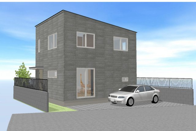 鴻巣市稲荷町の売地の外観パース|約29坪の土地にセミオーダー住宅のプランを配置してみました。