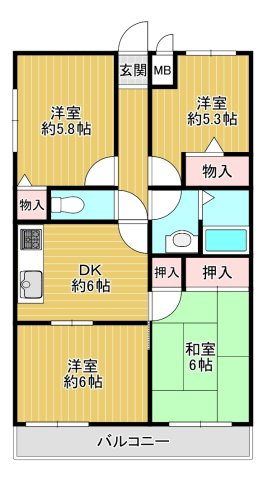 【間取り】 | ハイツサンマルコ | 間取りです