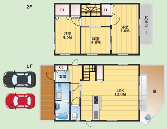 【間取り】 | 箕面市箕面6丁目貸家