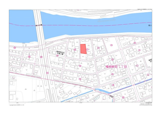 植柳新町一丁目土地の地図
