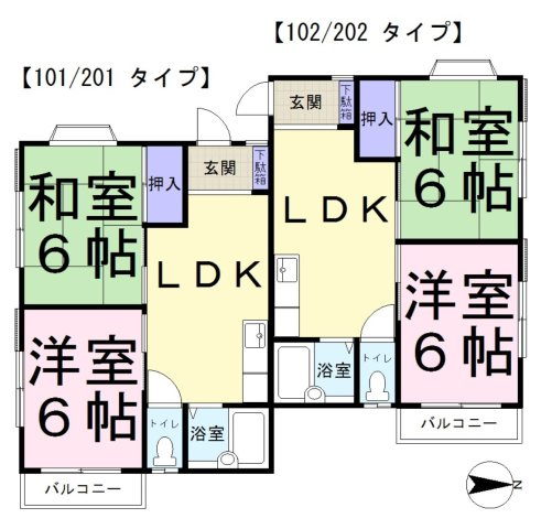 ハイムサンロード東松山の間取り