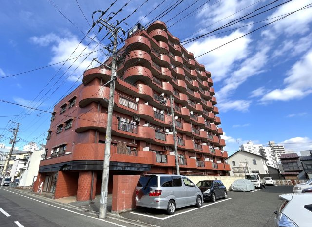 パークハイツ肴町の外観|特徴的な外観です。