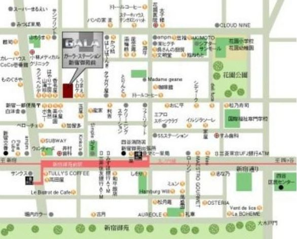 ガーラ・ステーション新宿御苑前の地図|案内図