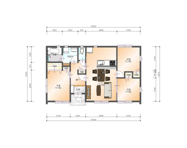 【参考プラン】 | 本庄市日の出2丁目1150万土地G | 当社参考プランあり：建物価格約1,440万円（税込み）～
※外構は含みません