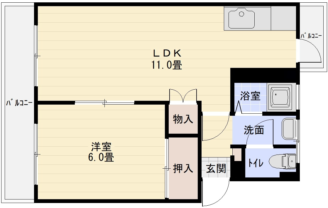 国分旭ヶ丘住宅1号棟の間取り
