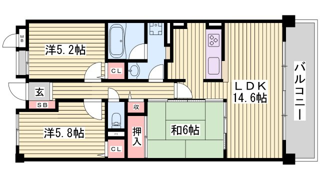 パストラルフラットの間取り