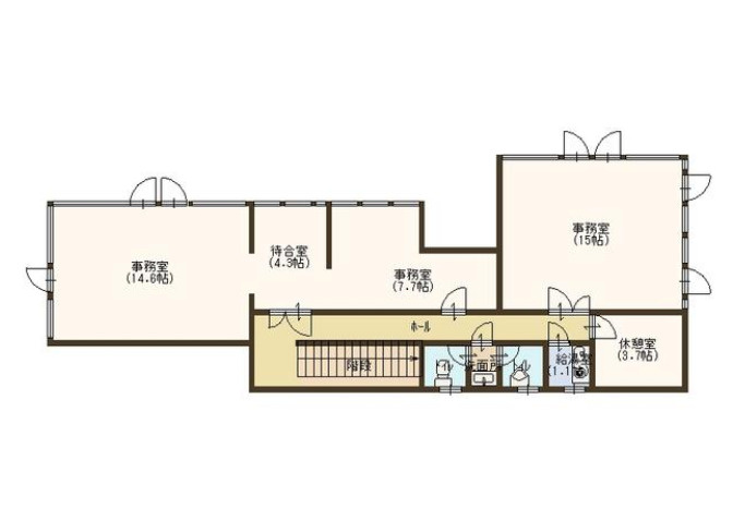 大津市馬場１丁目の事務所の区画図