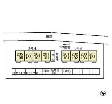 サンモール 2号棟の区画図