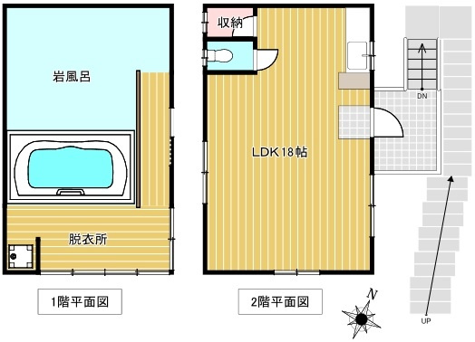 中津川市蛭川の中古一戸建の間取り