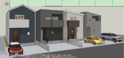 【外観パース】 | 天白区鴻の巣 ＜仲介手数料無料＞植田北小・植田中　新築一戸建て | パース