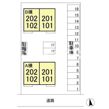 ブライトガーデン　Ｂの区画図|高崎、前橋、伊勢崎エリアのお部屋探しはエンドスケープまで！お客様の理想お聞かせ下さい♪