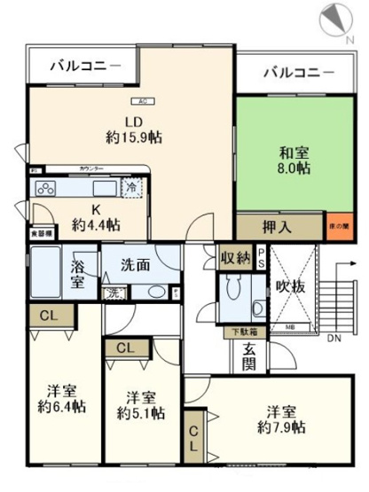 【間取り】 | ハイツ東戸塚ⅡB号棟 | ファミリー層に人気の間取りです！