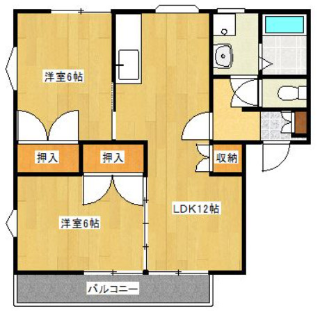 上津コーポB棟の間取り