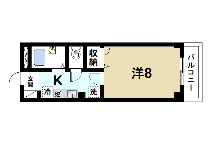 南新町ビルの間取り|お一人暮らしにピッタリの1Ｋのお部屋です。