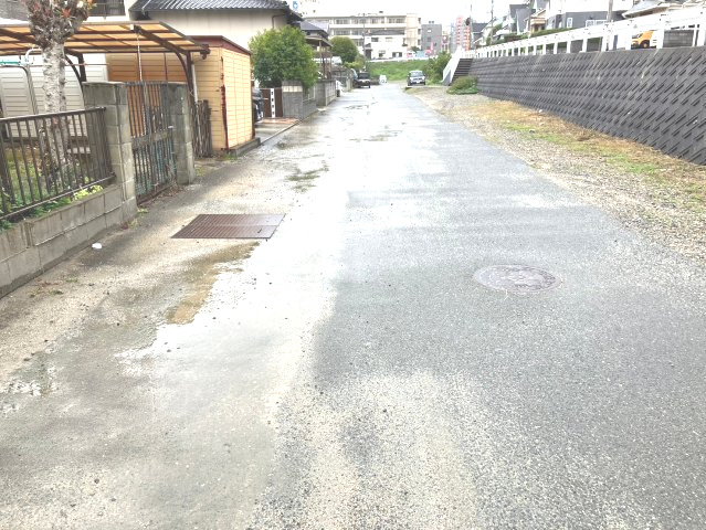 糟屋郡須惠町大字旅石　土地の前面道路含む現地写真|前面道路の様子です！