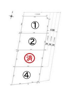 和歌山市粟分譲地（2・3・4号地の内容）の土地図