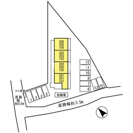 姫路市飾磨区細江の賃貸マンションの駐車場