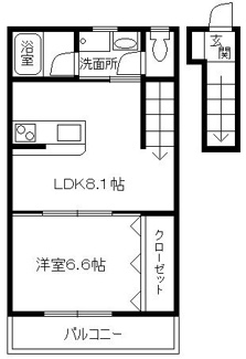 【間取り】 | モンレーヴ本町 | １ＬDKタイプ♪