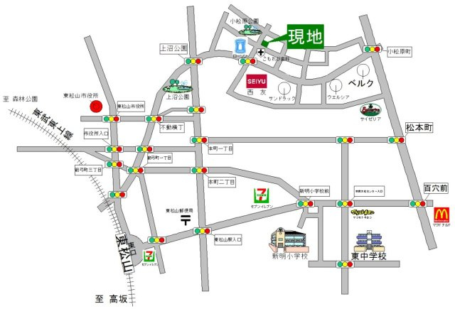 東松山市小松原町  土地59坪の地図