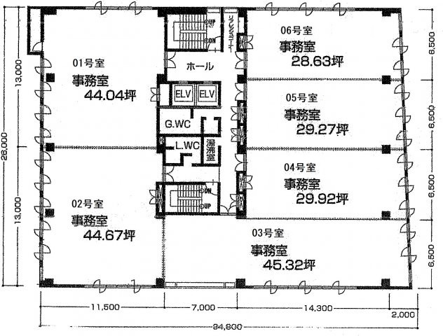 松亀センタービルの間取り