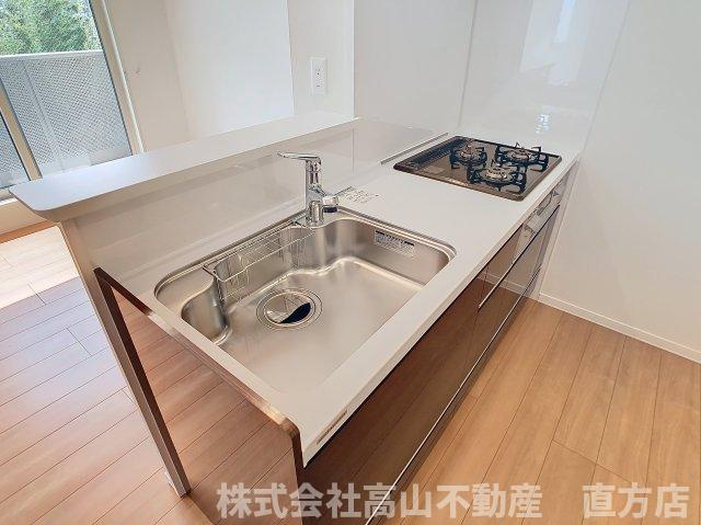 直方市大字感田のアパートのキッチン