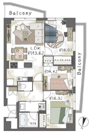 【間取り】 | マイキャッスル武蔵関Ⅱ