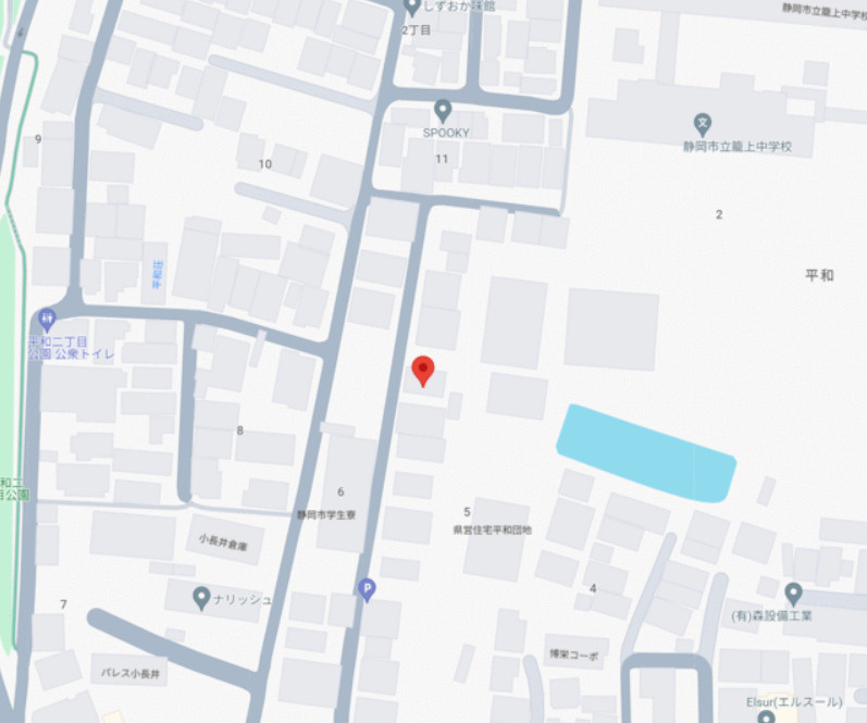 静岡市葵区平和２丁目5-16  の地図