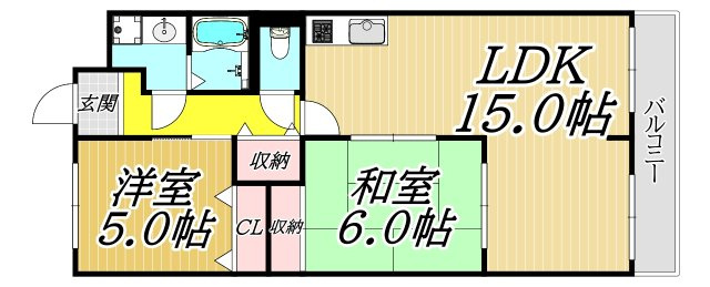 芦屋三木マンションの間取り