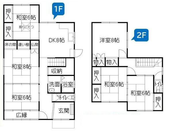 紀の川市粉河　中古戸建の間取り