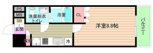 大阪市城東区関目３丁目の賃貸マンションの間取り